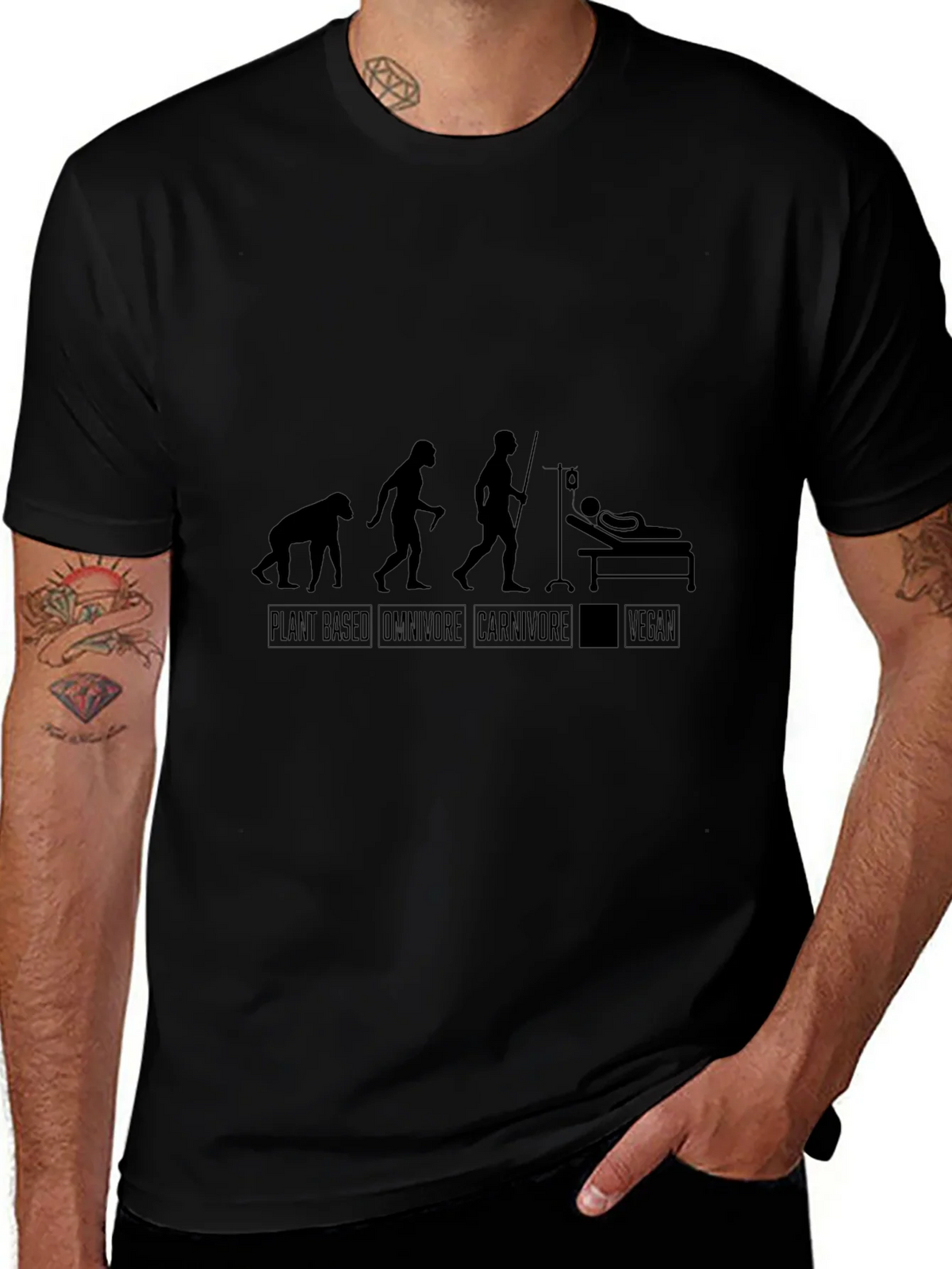 Vegan Evolution Black T-Shirt