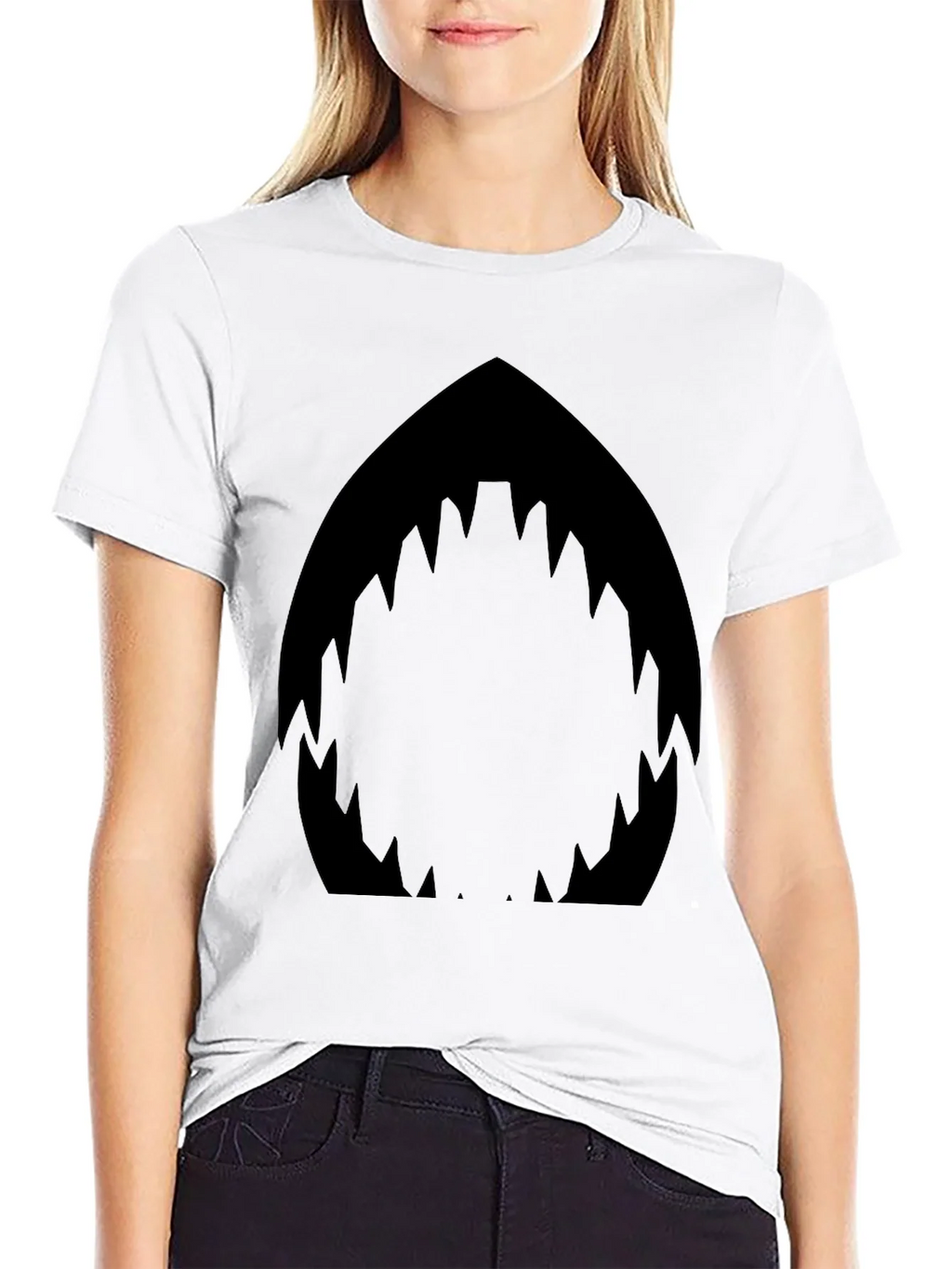 Shark Mouth Graphic Black T-Shirt - Mens Fashion