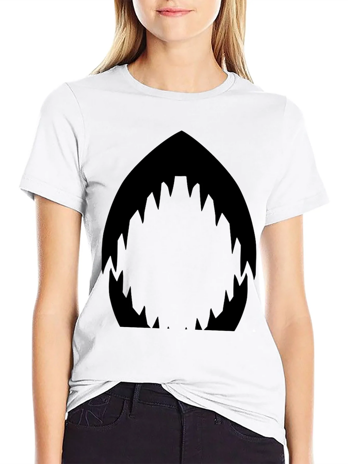 Shark Mouth Graphic Black T-Shirt - Mens Fashion