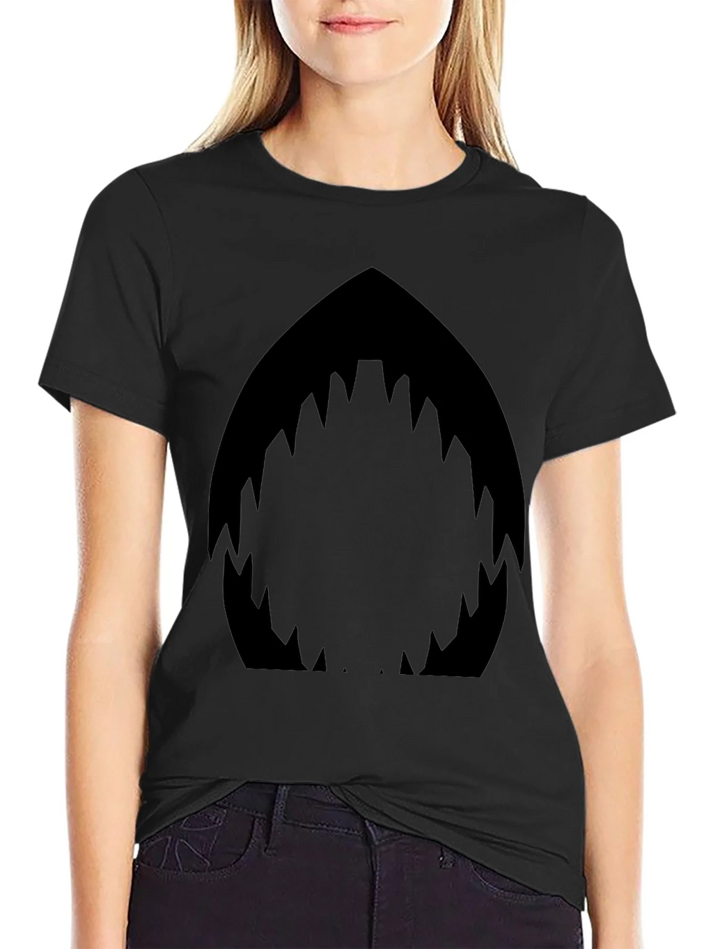Shark Mouth Graphic Black T-Shirt - Mens Fashion