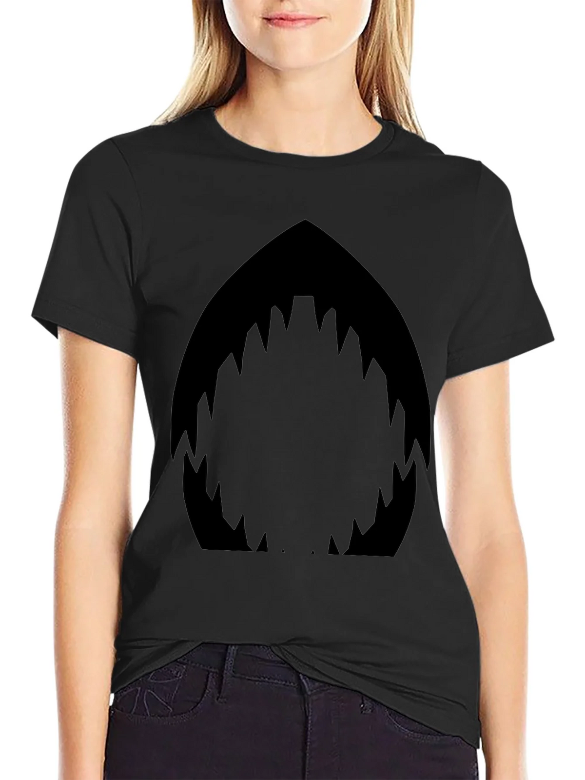Shark Mouth Graphic Black T-Shirt - Mens Fashion