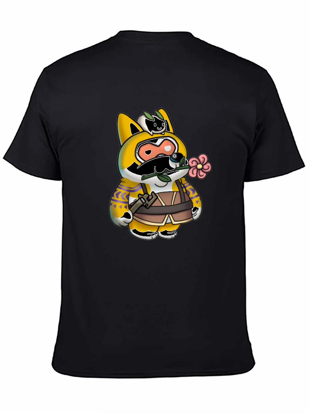 Cartoon Character Graphic Print Black T-Shirt