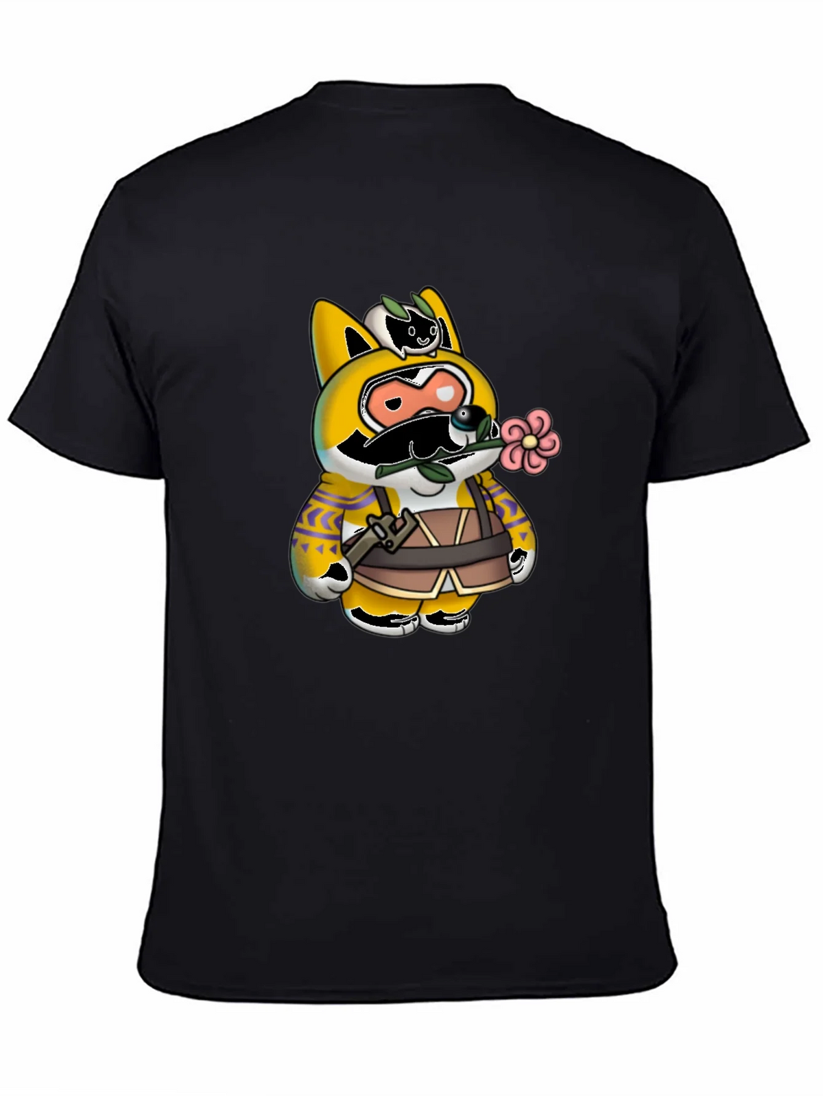 Cartoon Character Graphic Print Black T-Shirt
