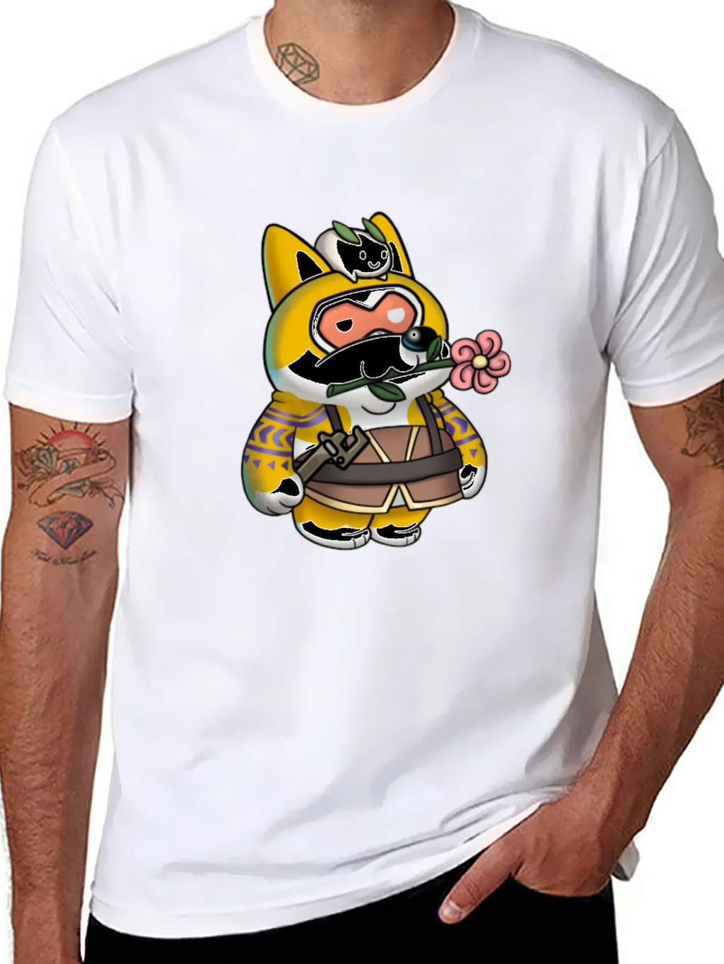 Cartoon Character Graphic Print Black T-Shirt