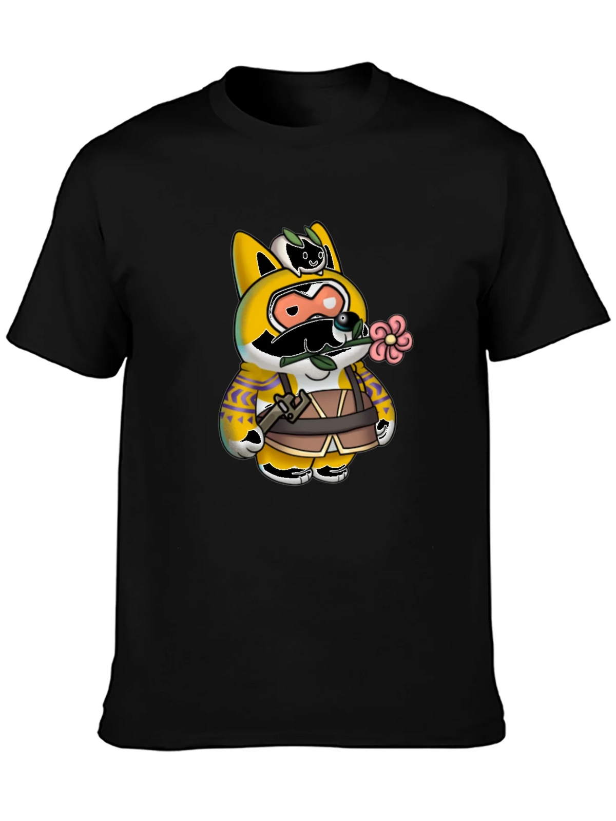 Cartoon Character Graphic Print Black T-Shirt