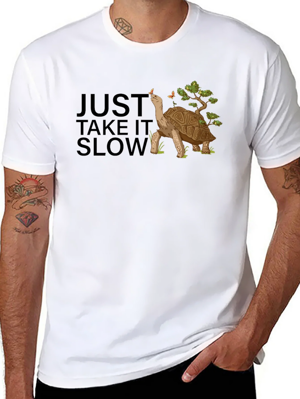 Just Take It Slow Black Turtle T-Shirt