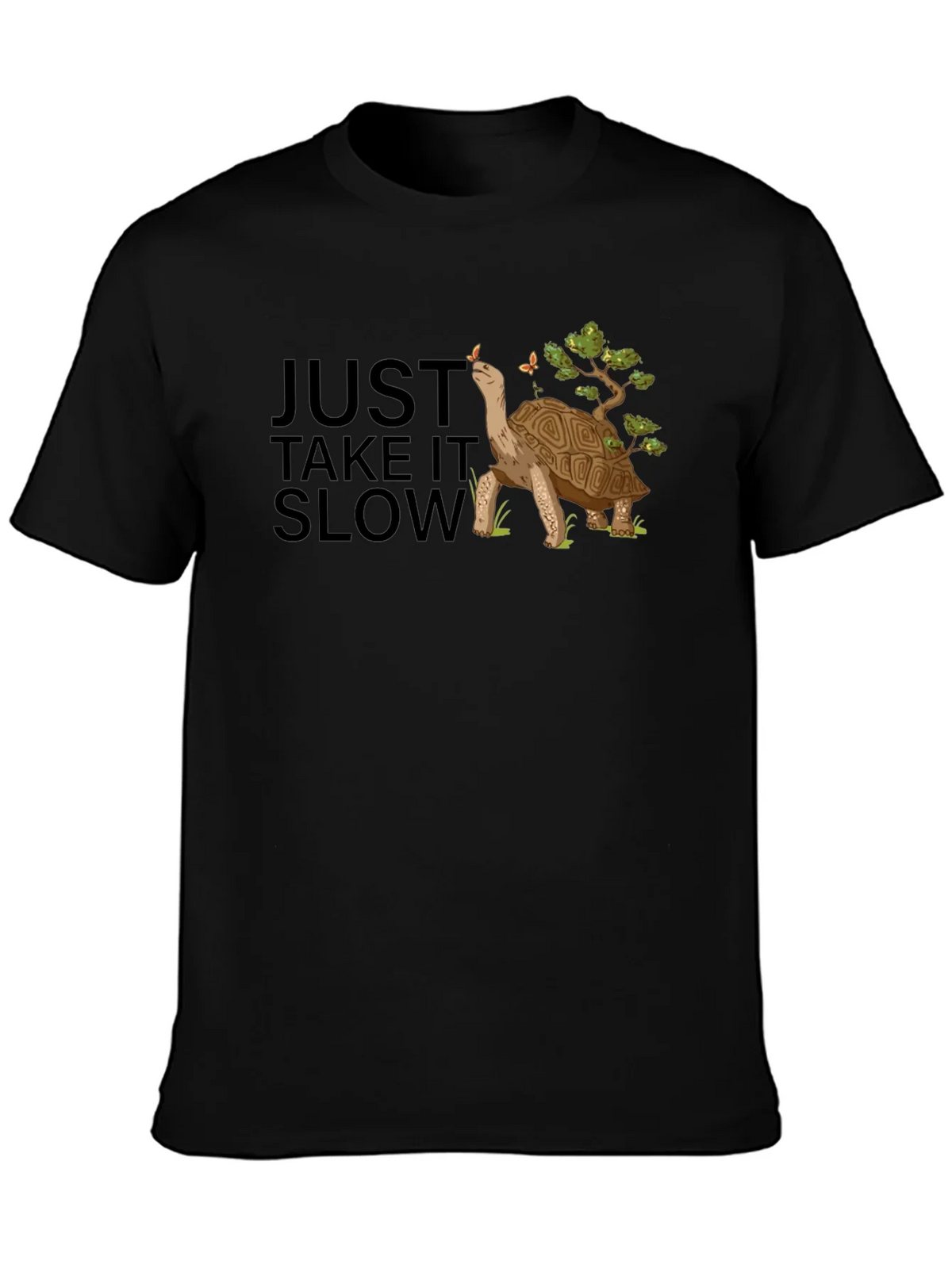 Just Take It Slow Black Turtle T-Shirt