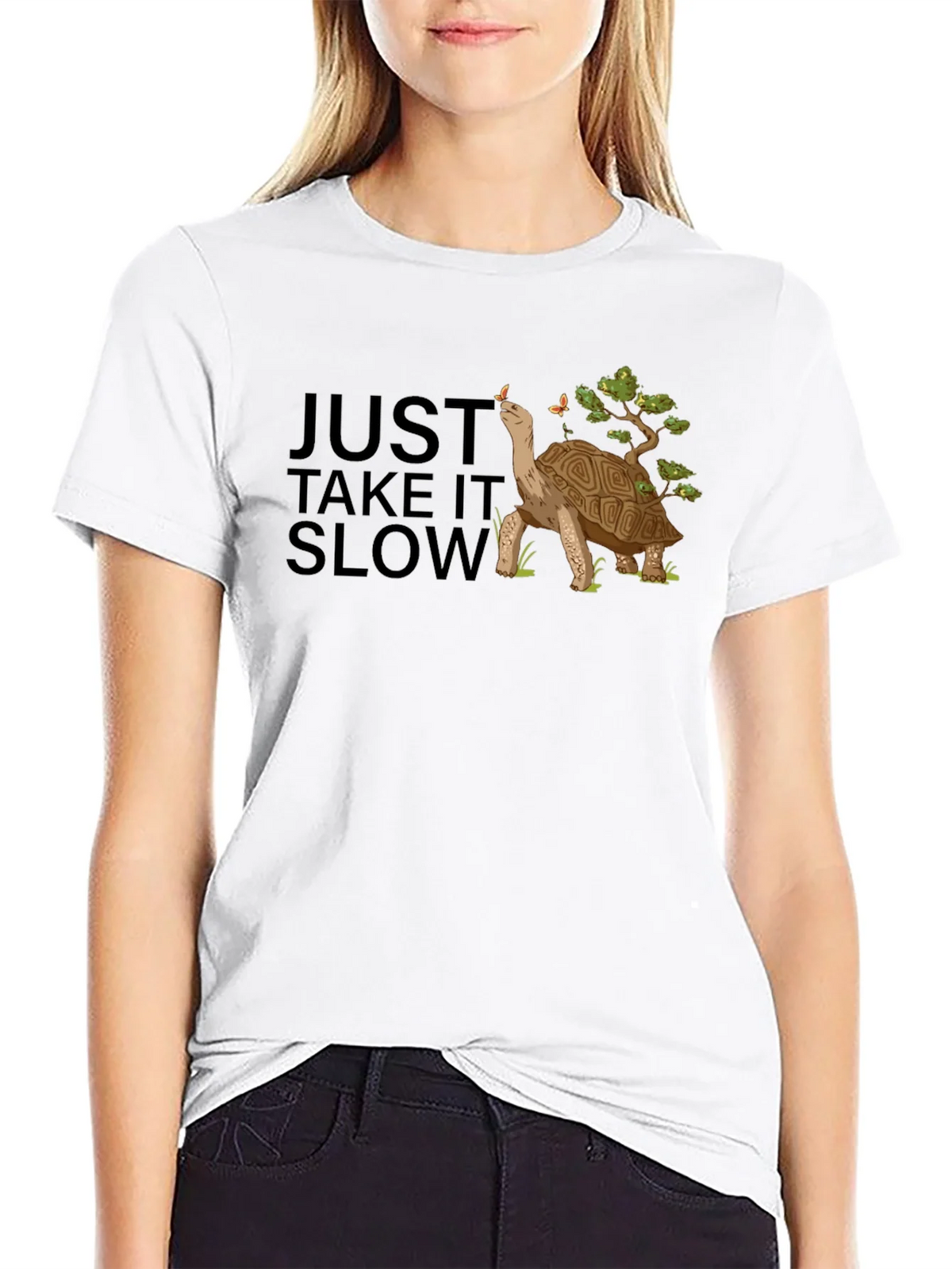 Just Take It Slow Black Turtle T-Shirt