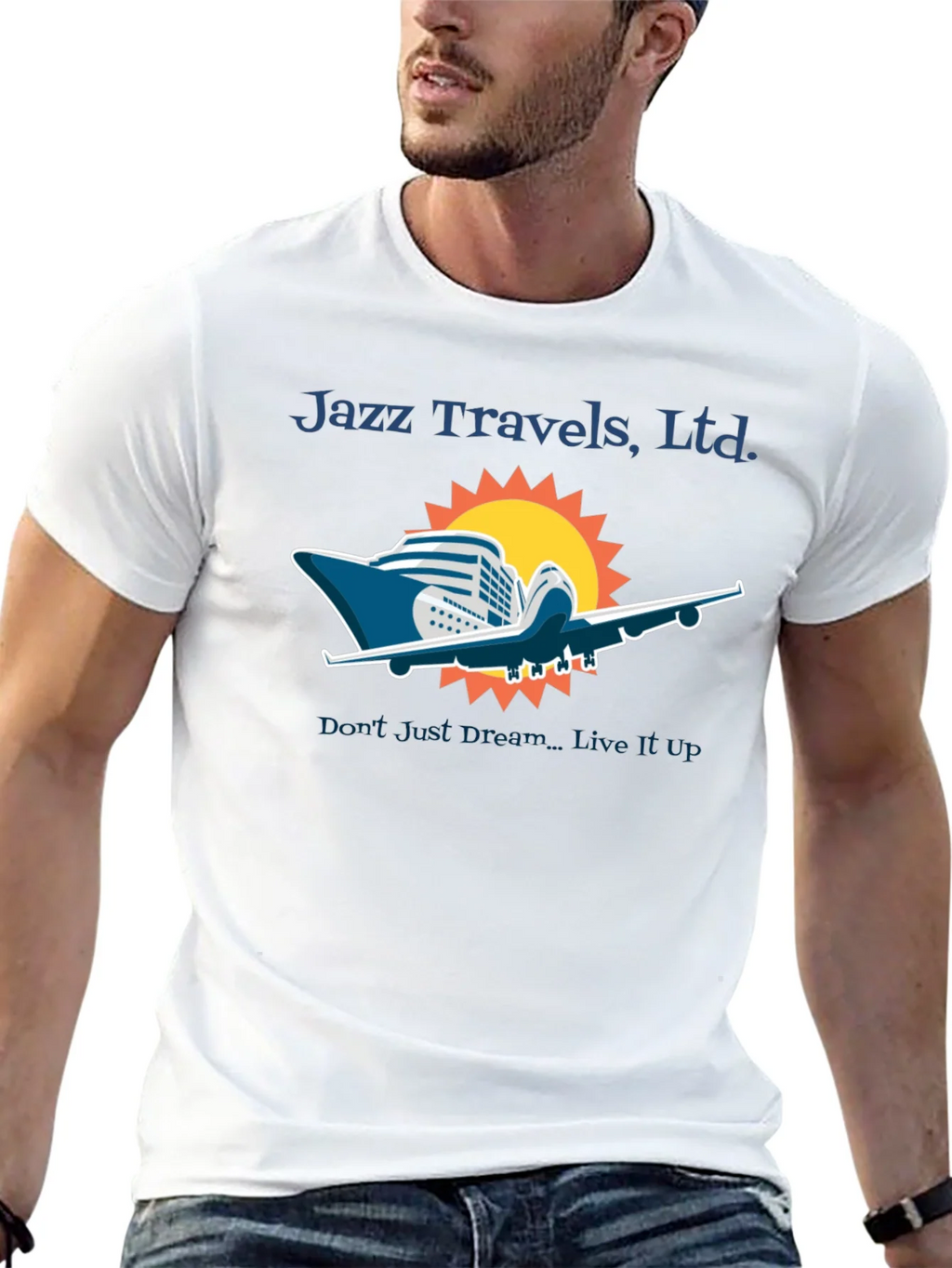 Jazz Travels Tee: Cruise & Fly Adventure