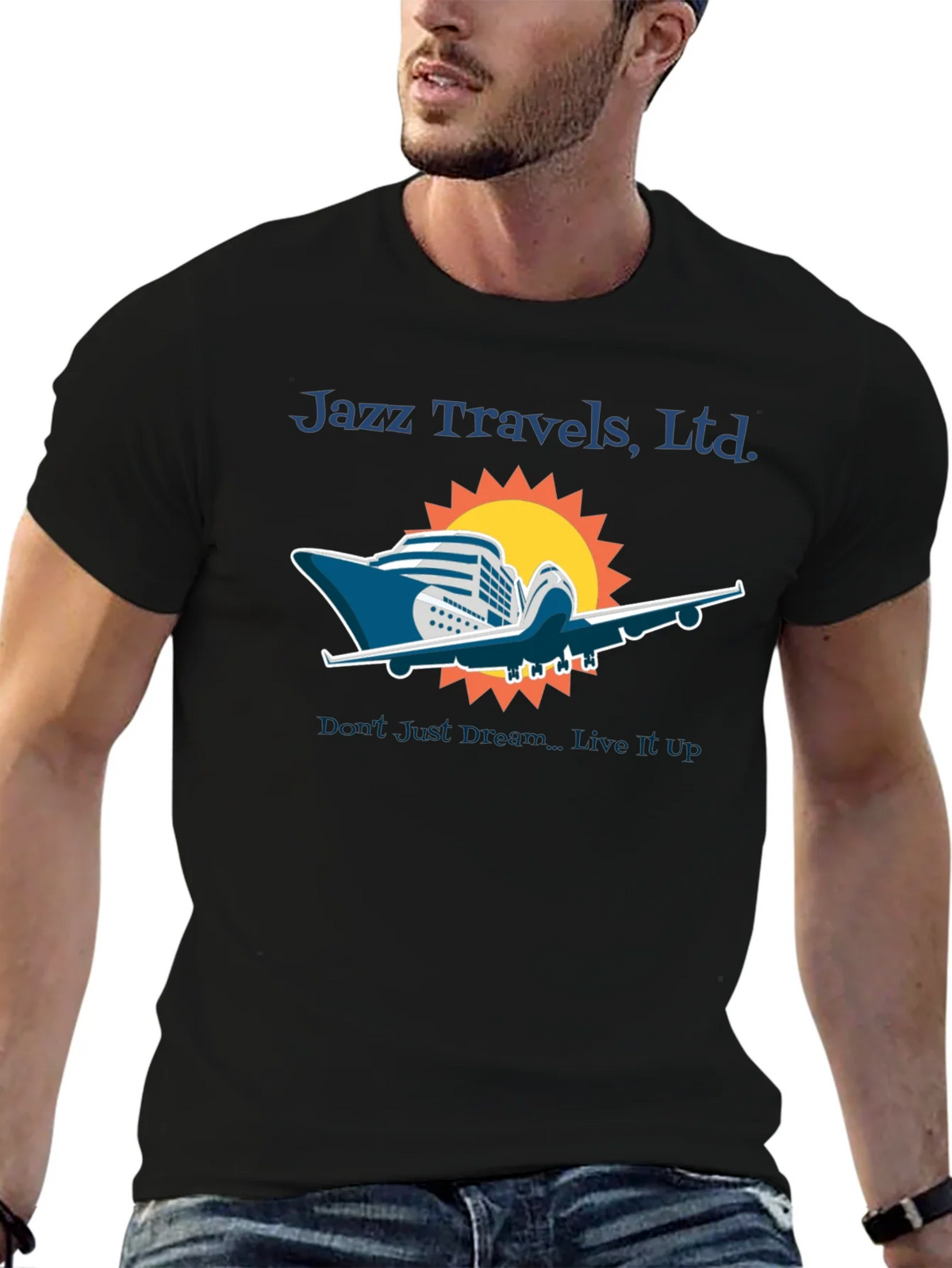 Jazz Travels Tee: Cruise & Fly Adventure