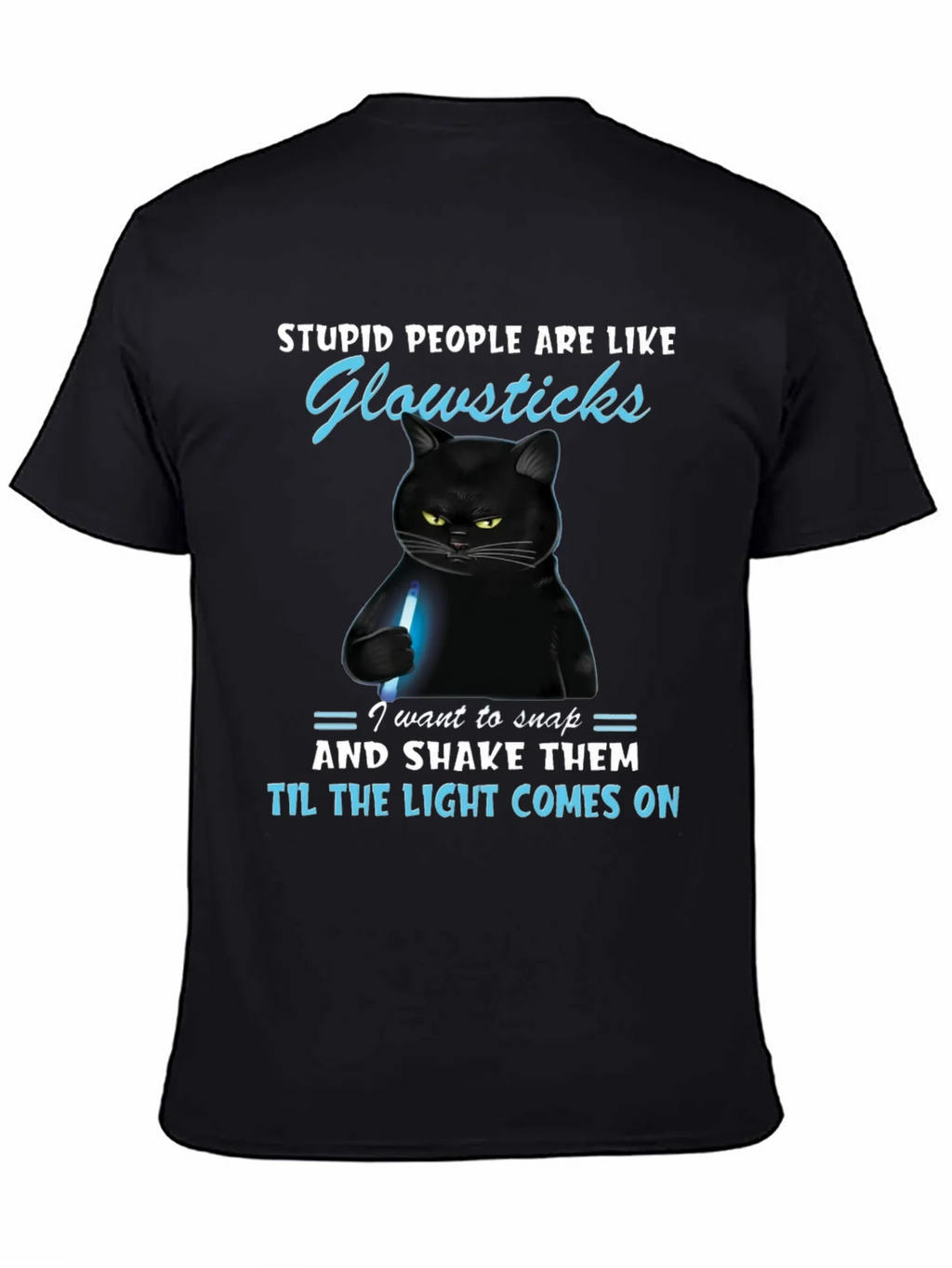 Funny Cat Glowsticks Graphic T-Shirt