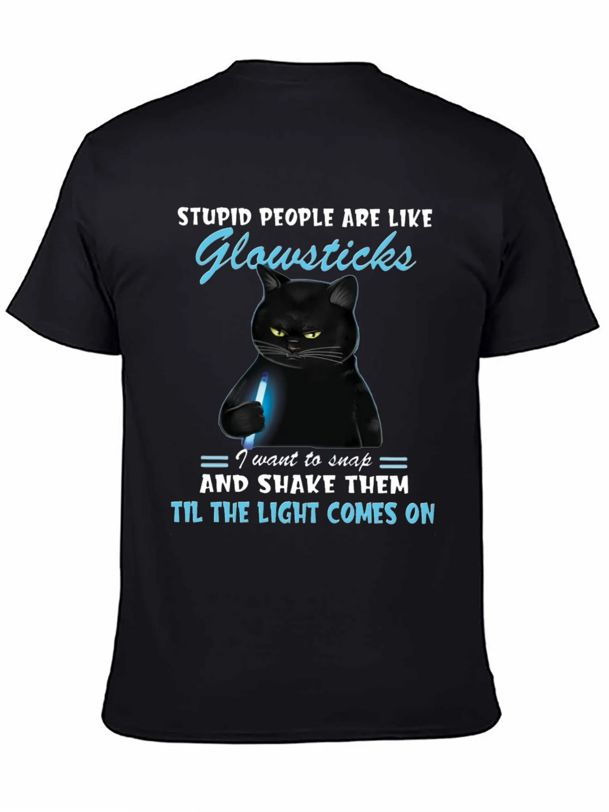 Funny Cat Glowsticks Graphic T-Shirt