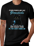 Funny Cat Glowsticks Graphic T-Shirt