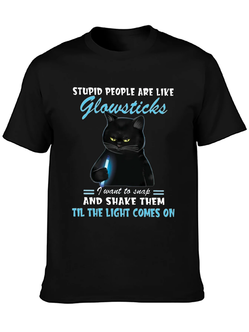 Funny Cat Glowsticks Graphic T-Shirt