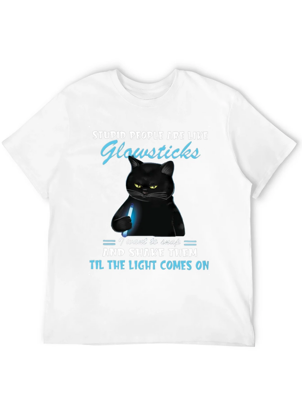 Funny Cat Glowsticks Graphic T-Shirt