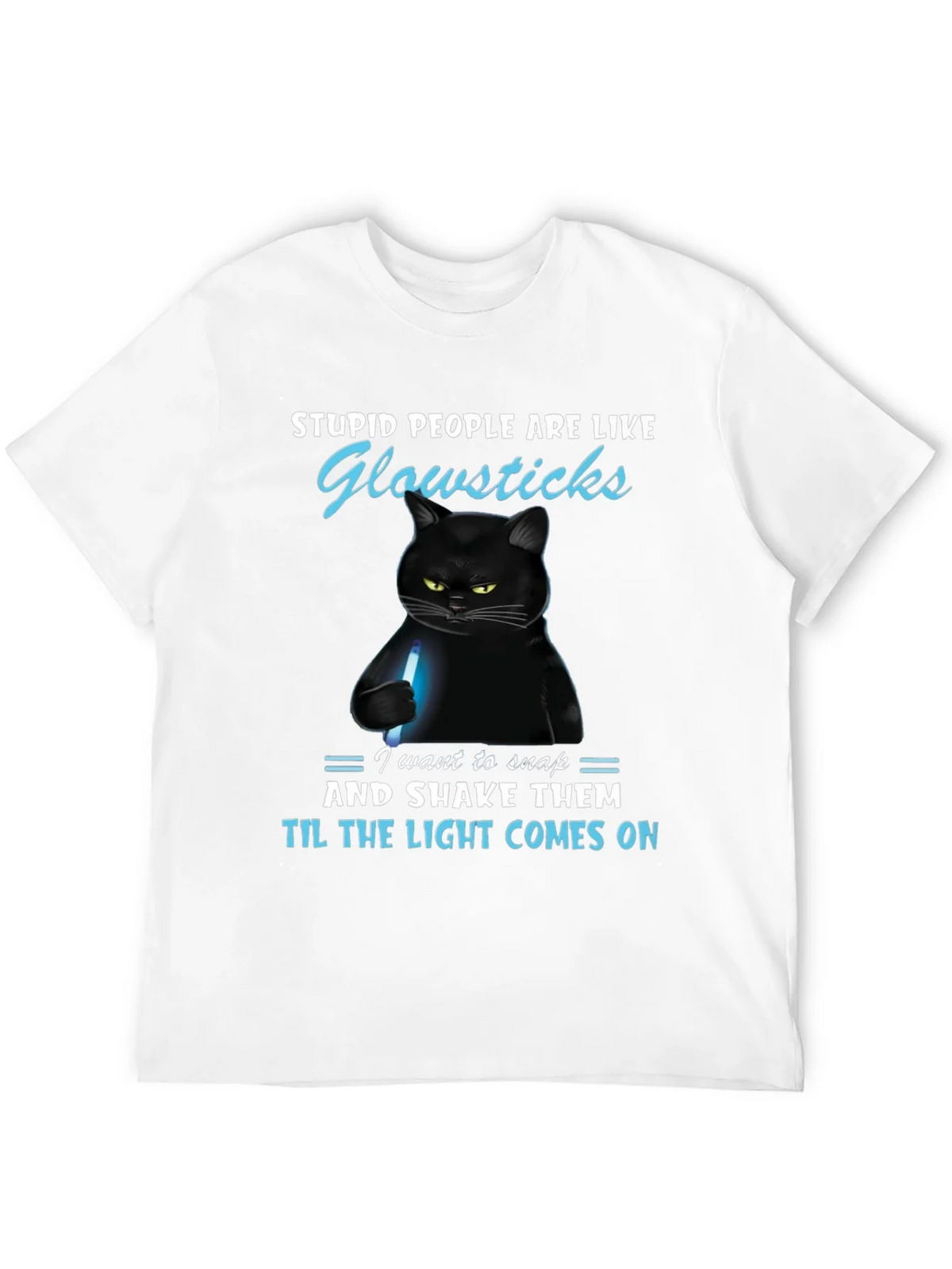 Funny Cat Glowsticks Graphic T-Shirt