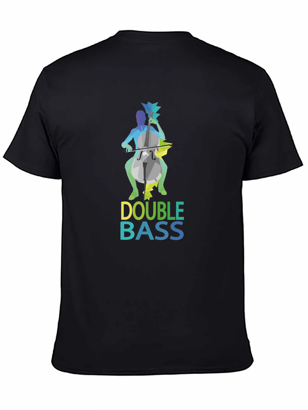 Double Bass Player Graphic Tee - Black Cotton Blend