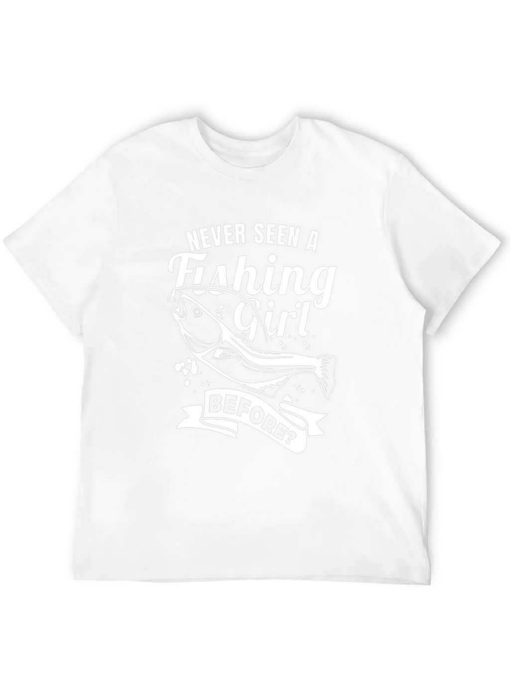 Fishing Girl Graphic Tee - Novelty Black T-Shirt