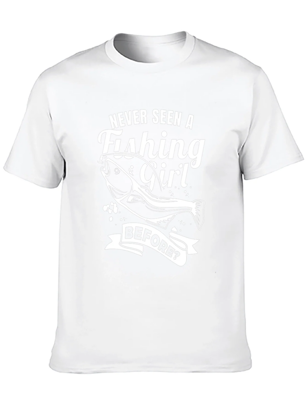 Fishing Girl Graphic Tee - Novelty Black T-Shirt