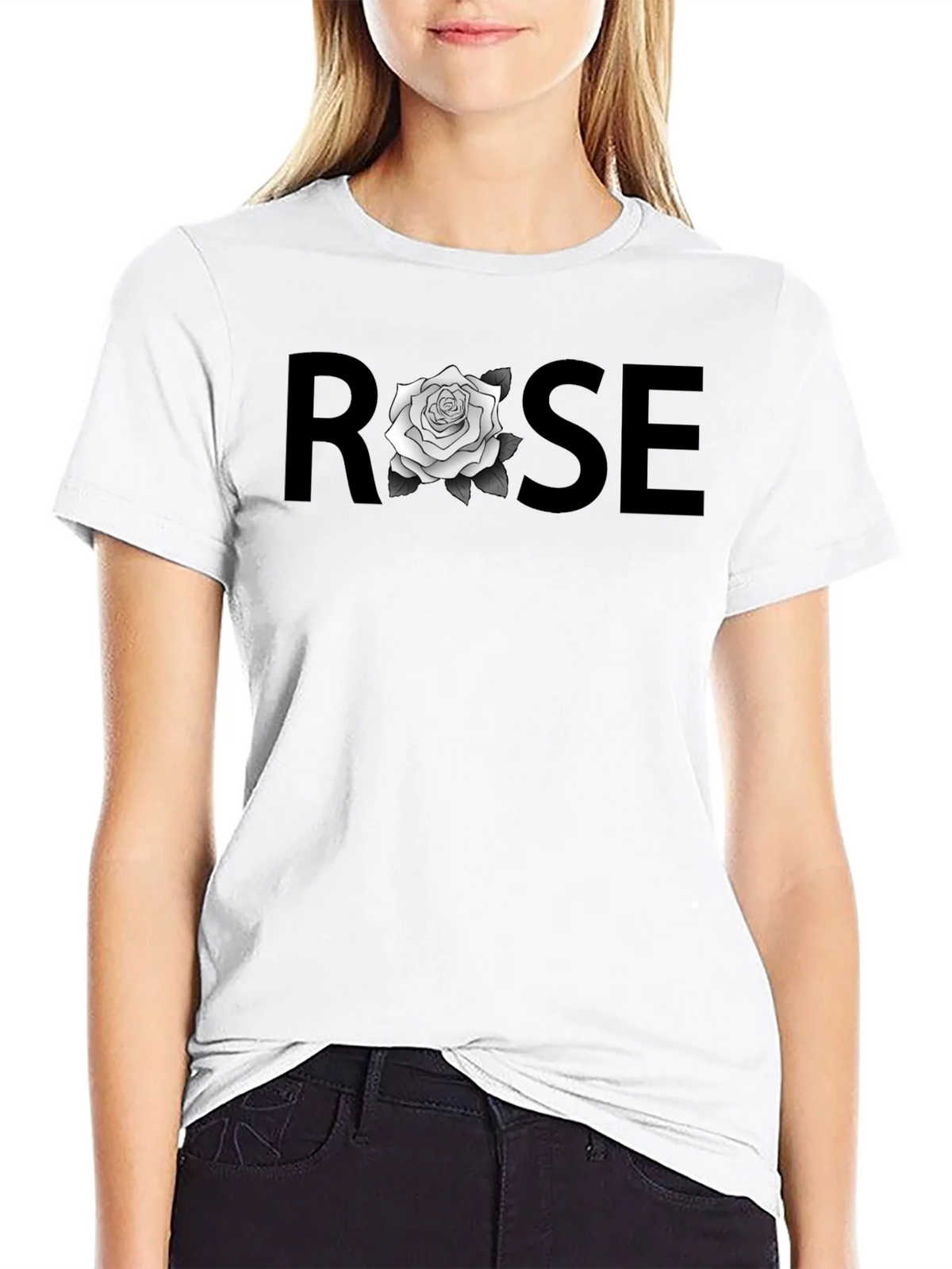 ROSE Graphic T-Shirt - Stylish Black Tee