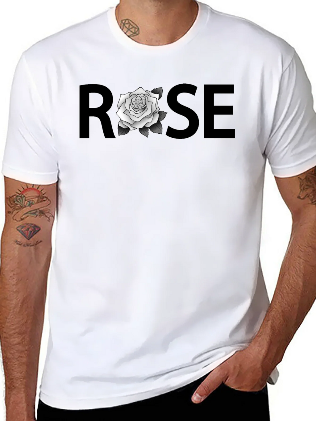 ROSE Graphic T-Shirt - Stylish Black Tee
