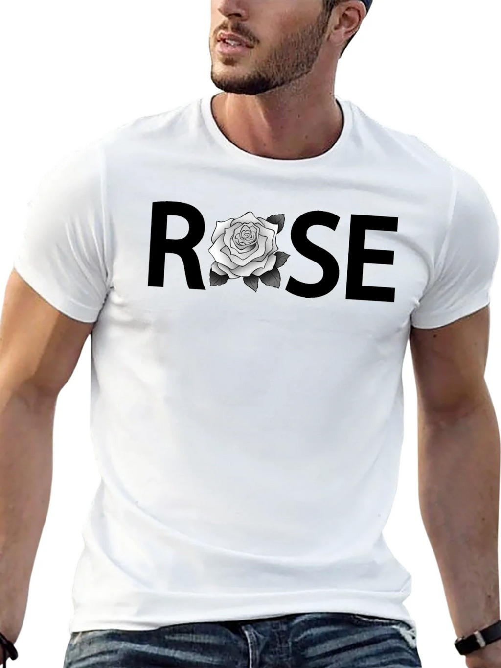ROSE Graphic T-Shirt - Stylish Black Tee