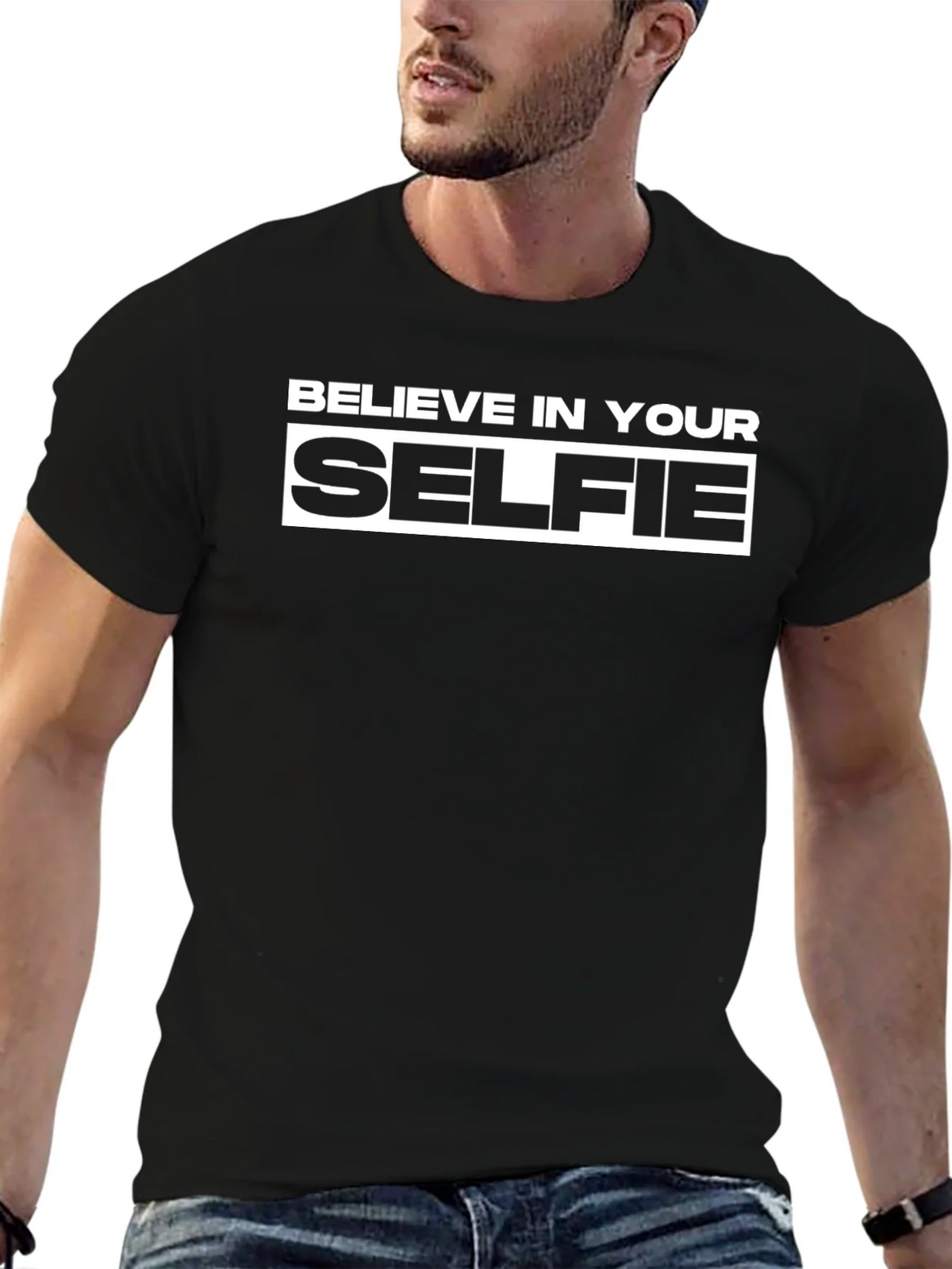 Believe In Your Selfie Graphic T-Shirt