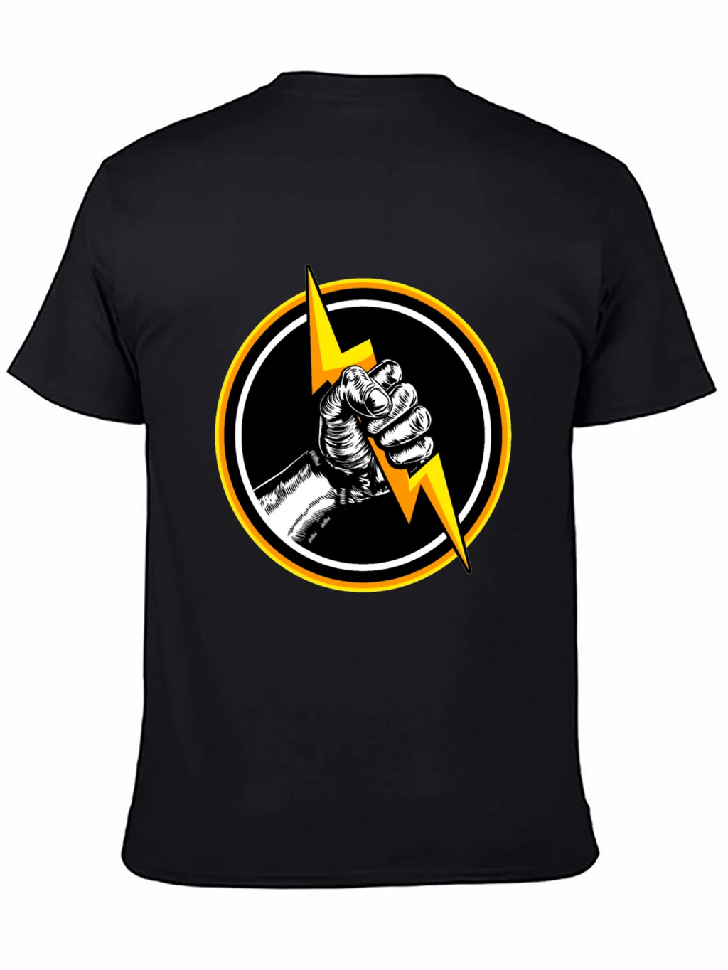 Black T-Shirt with Lightning Bolt Graphic
