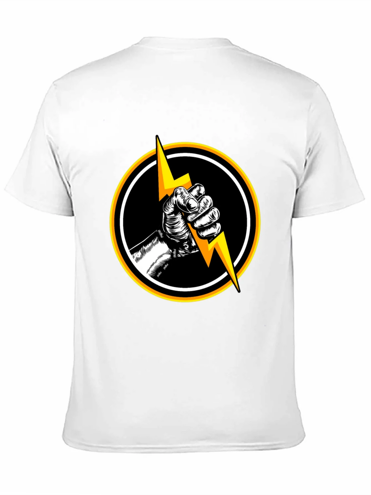 Black T-Shirt with Lightning Bolt Graphic