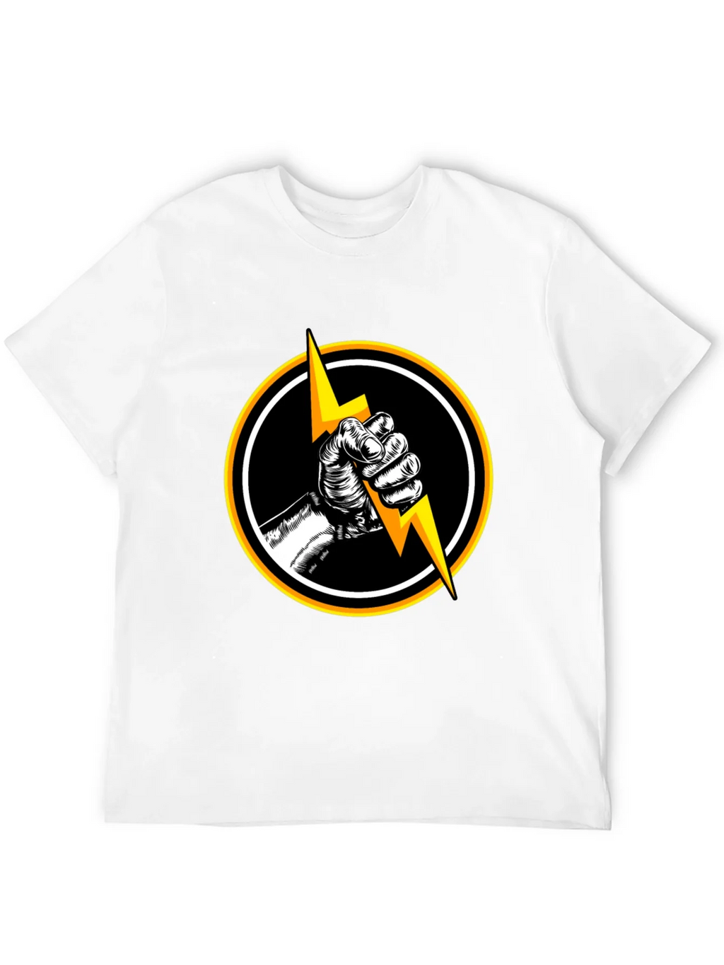 Black T-Shirt with Lightning Bolt Graphic