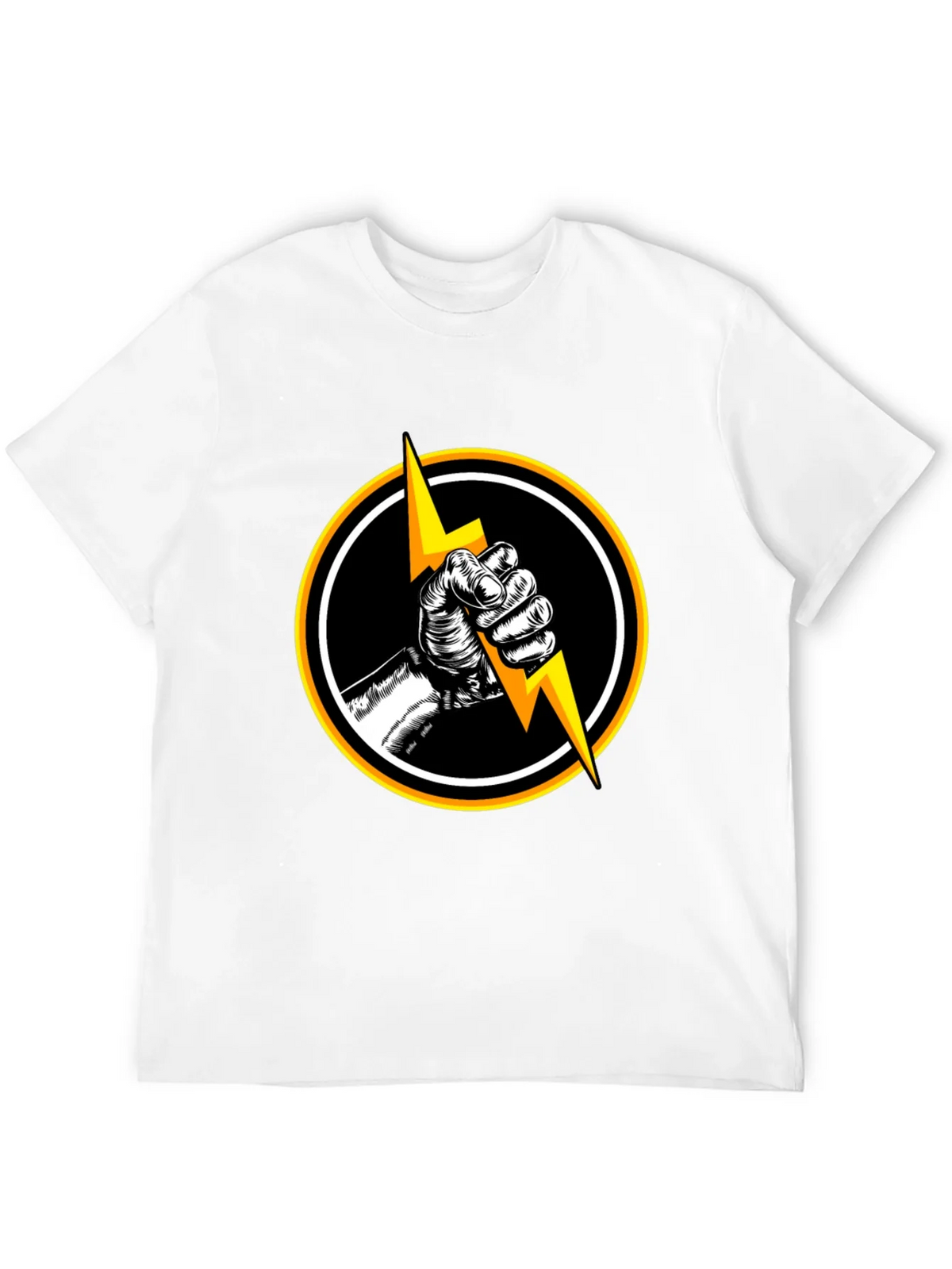 Black T-Shirt with Lightning Bolt Graphic