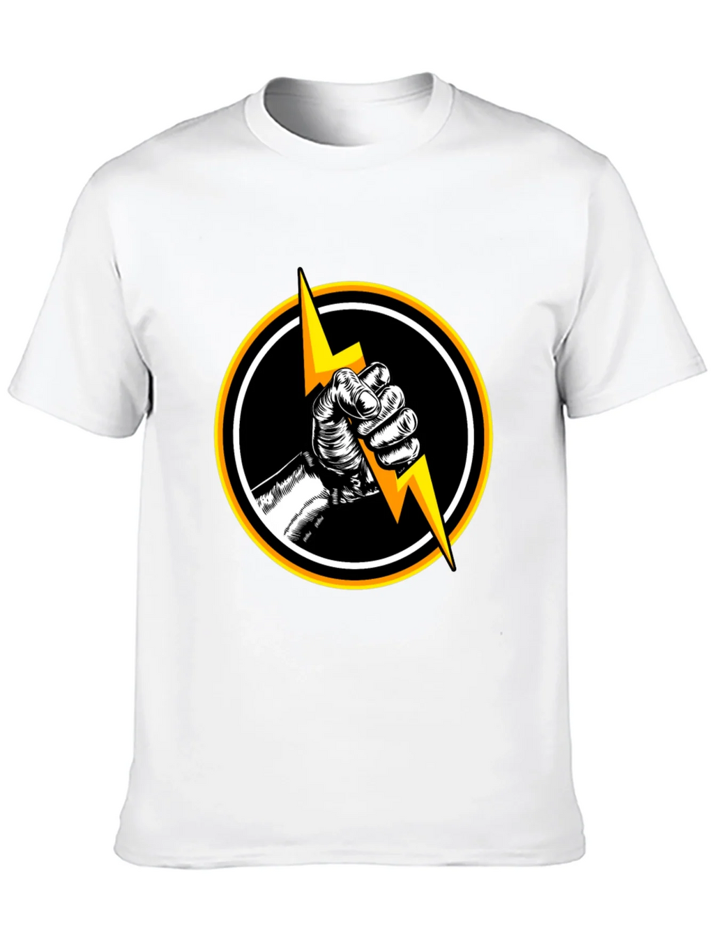 Black T-Shirt with Lightning Bolt Graphic