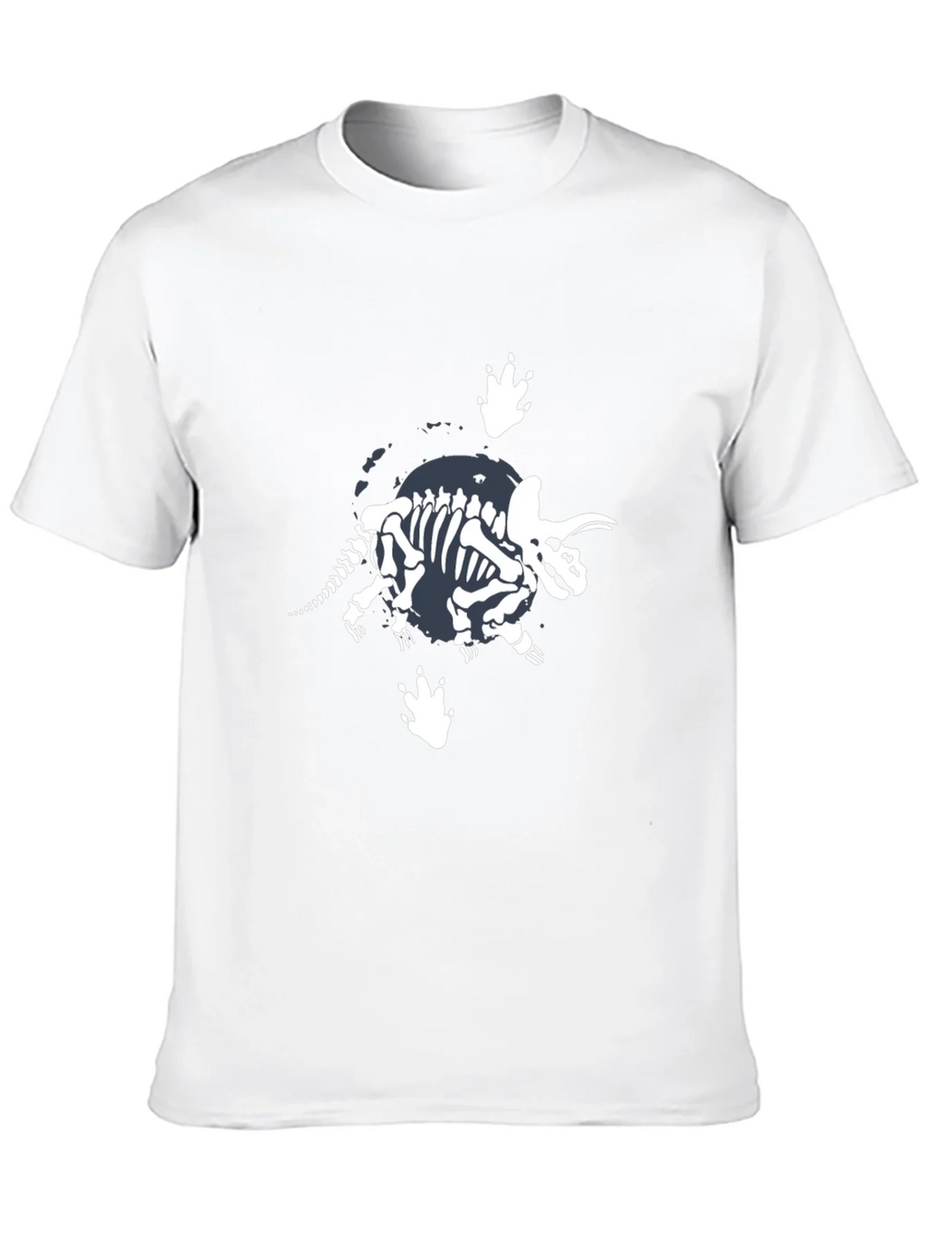 Dino Skeleton Graphic T-Shirt - Black