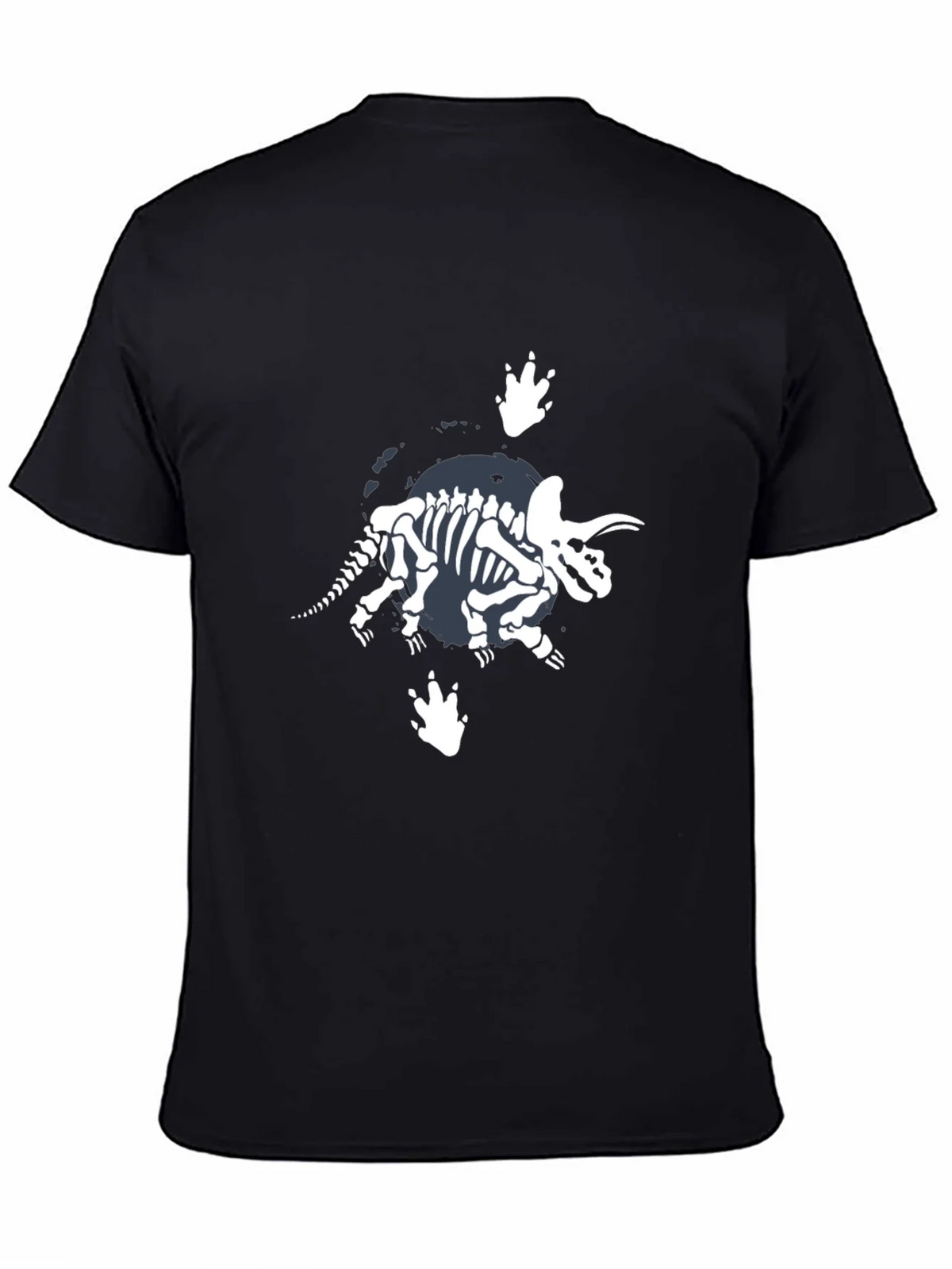 Dino Skeleton Graphic T-Shirt - Black