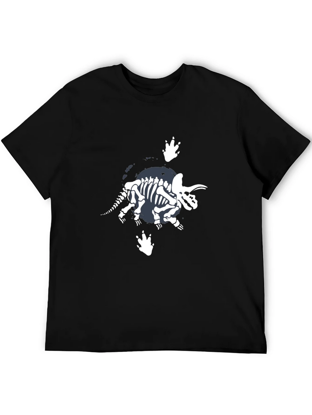 Dino Skeleton Graphic T-Shirt - Black