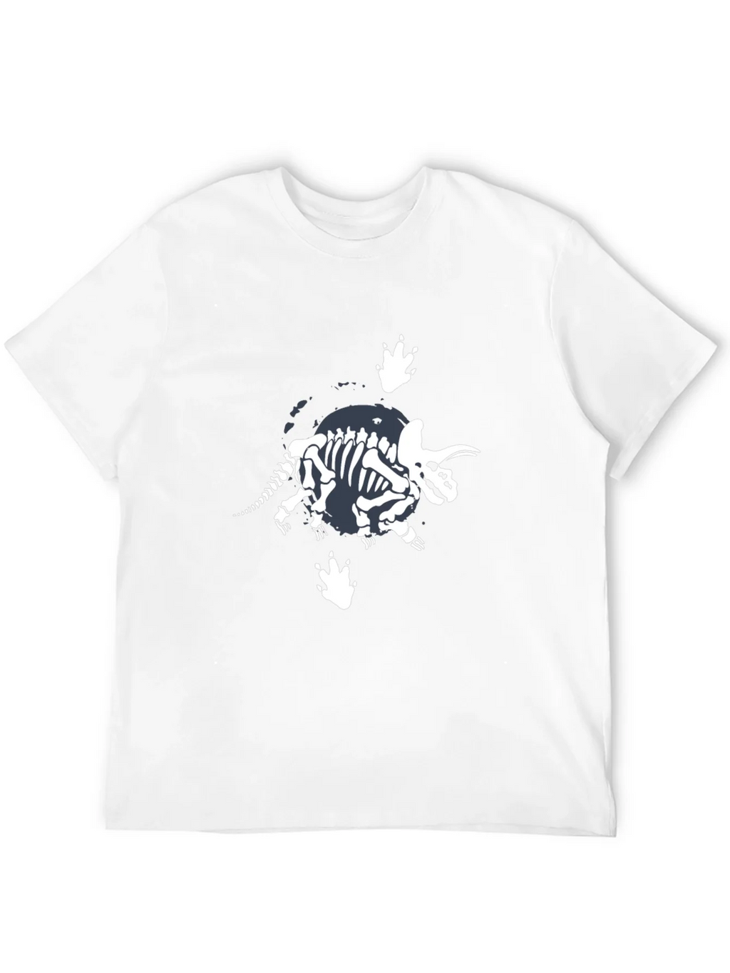Dino Skeleton Graphic T-Shirt - Black