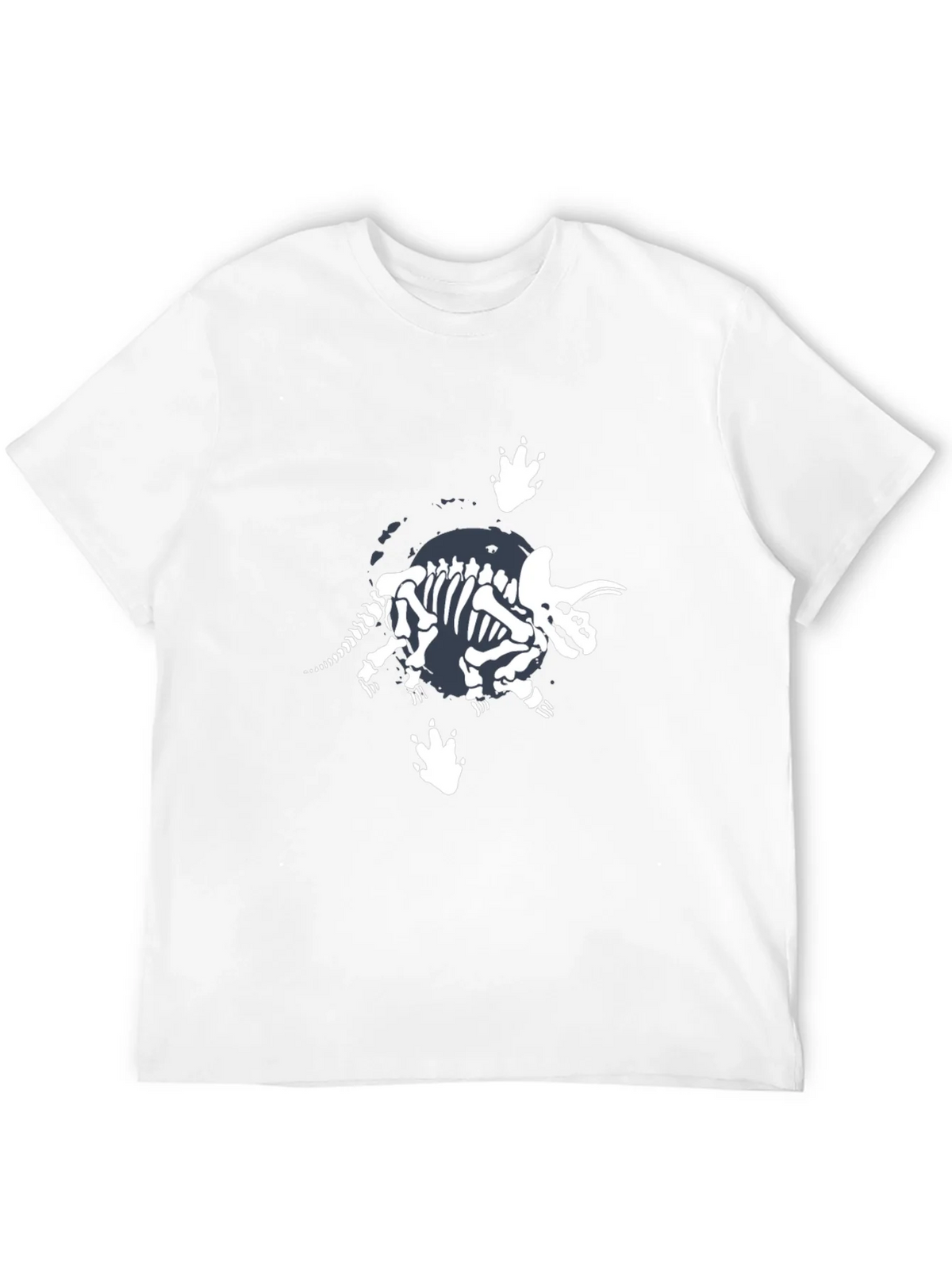 Dino Skeleton Graphic T-Shirt - Black