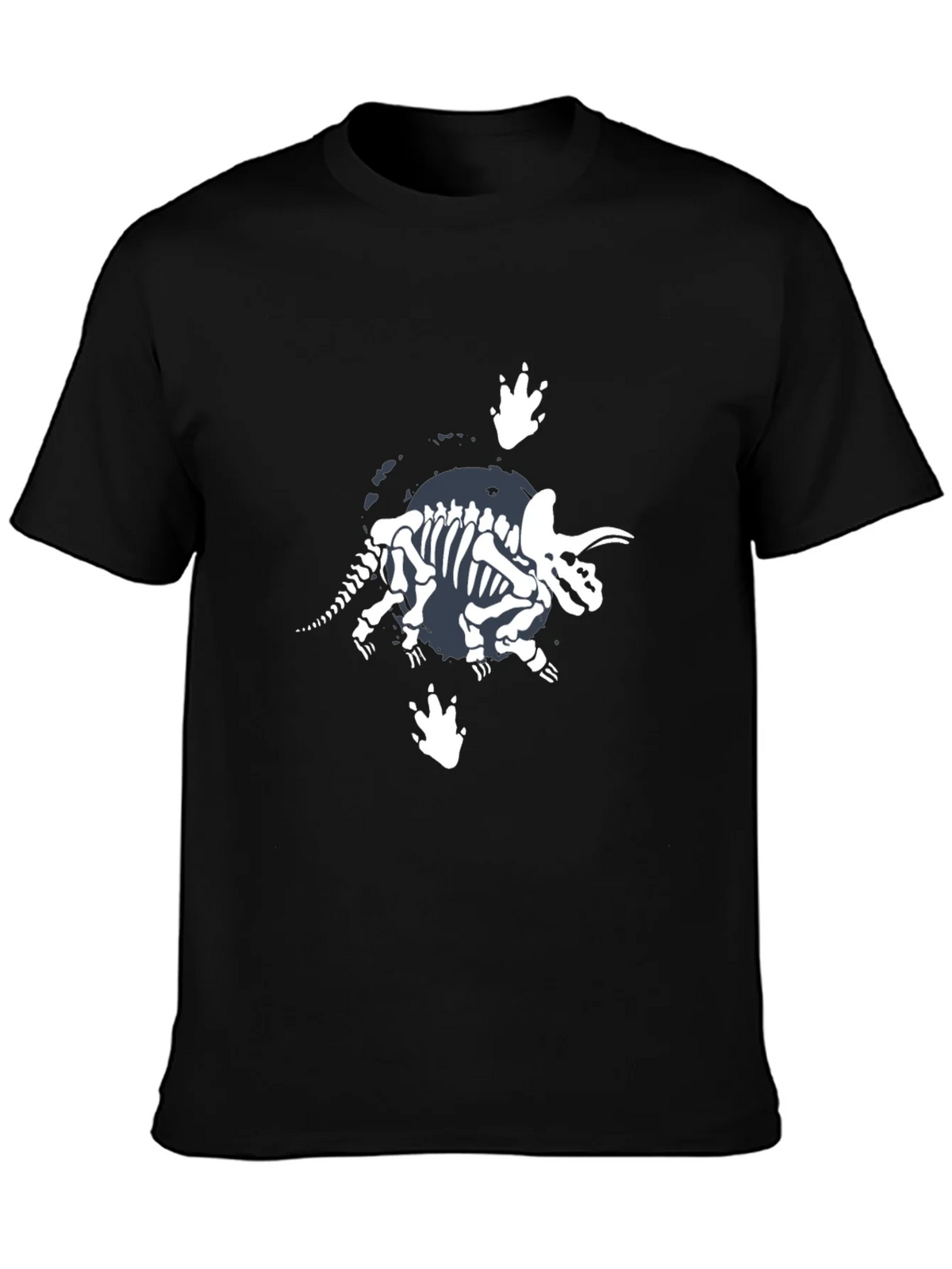 Dino Skeleton Graphic T-Shirt - Black