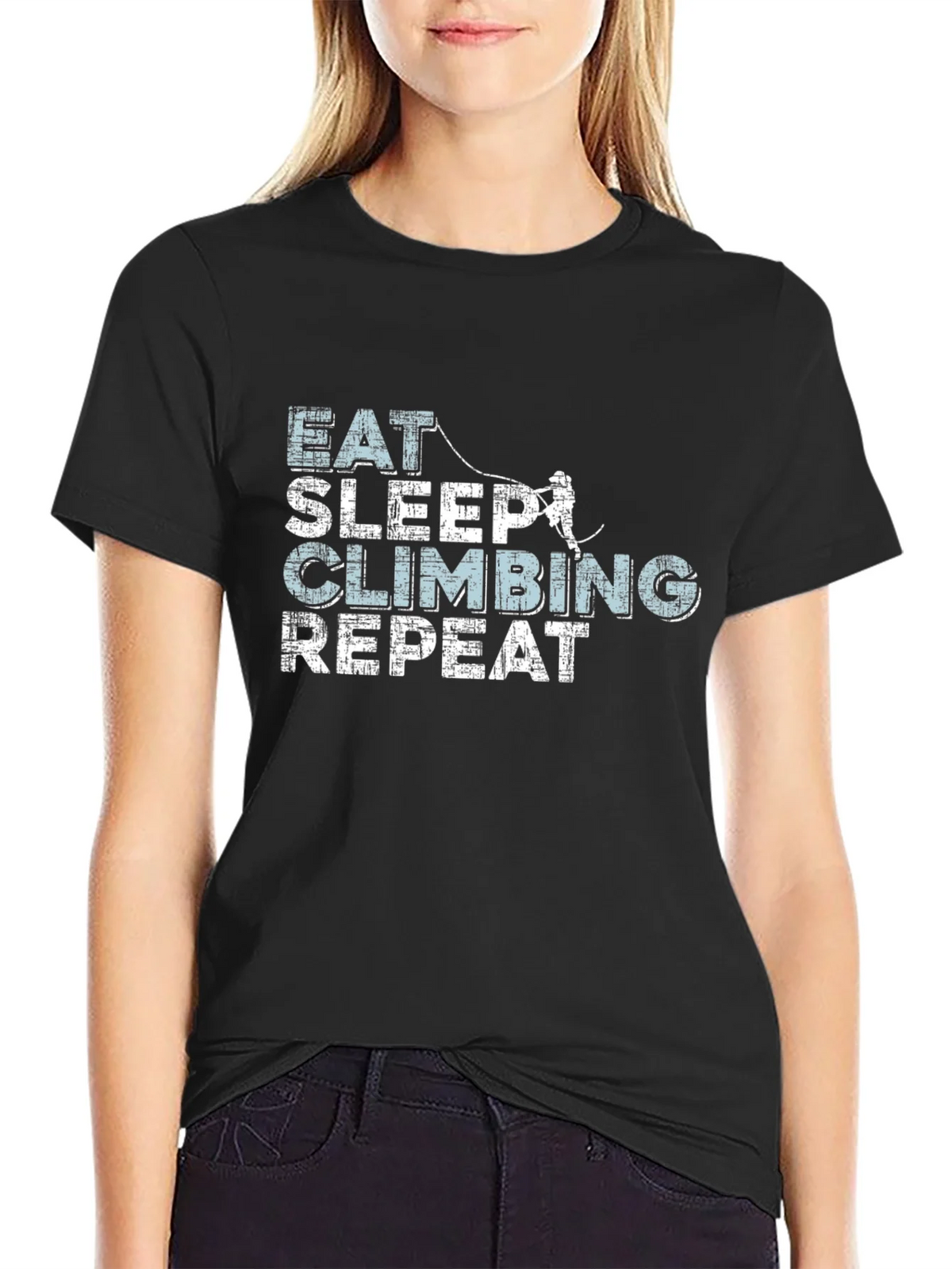Eat Sleep Climbing Repeat Black T-Shirt