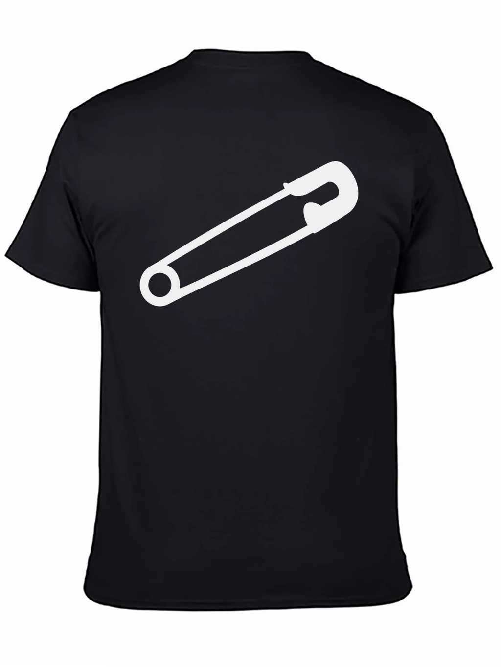 Safety Pin Graphic Tee - Black Cotton T-Shirt