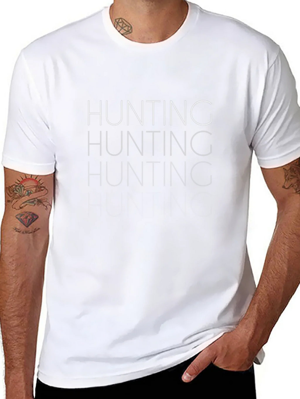Hunting Graphic Tee - Black Casual T-Shirt
