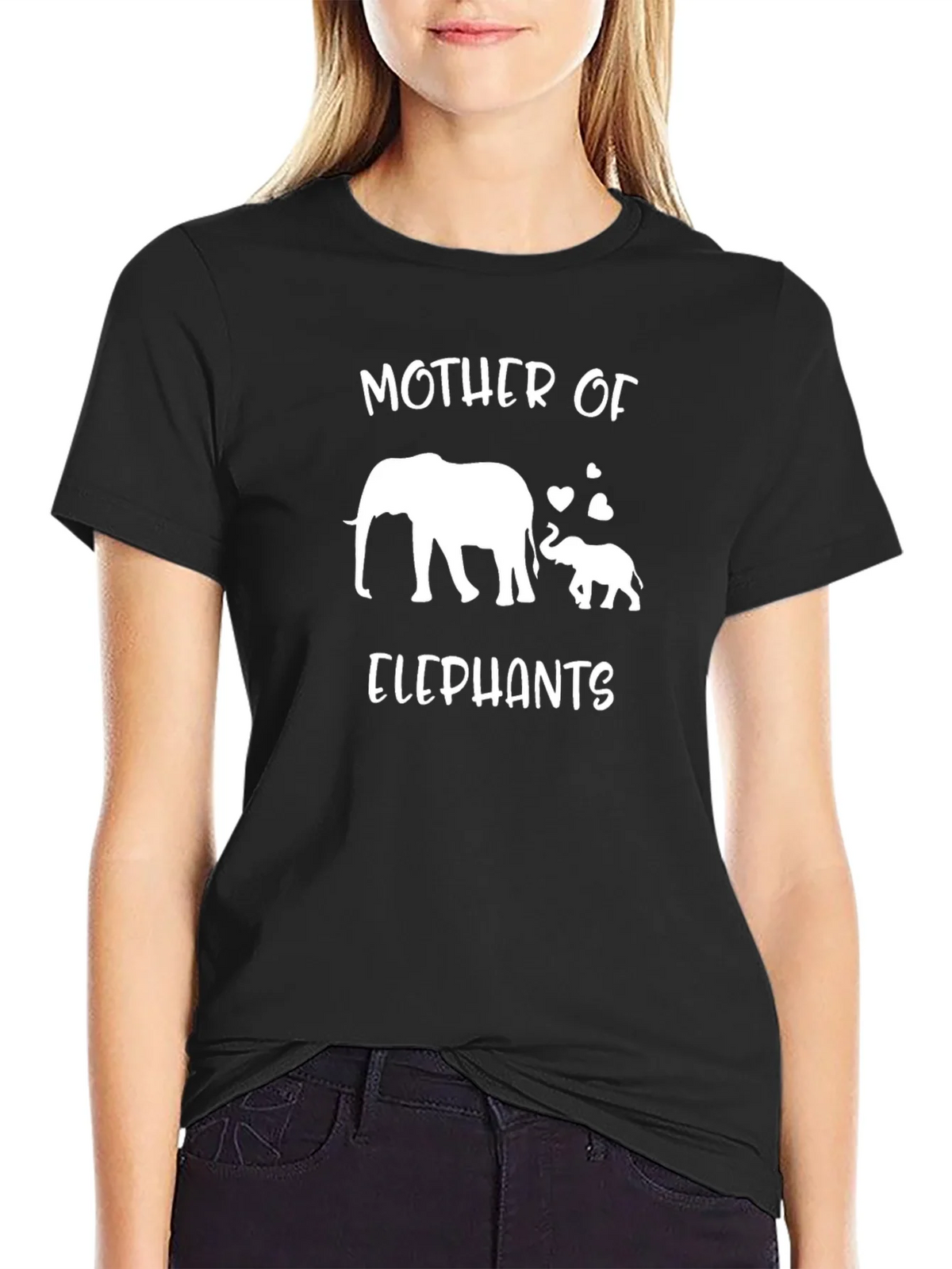 Mother of Elephants Black T-Shirt