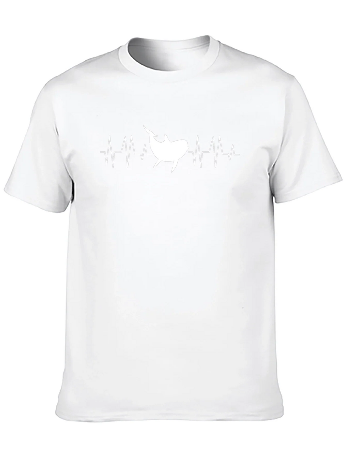 Shark Heartbeat Graphic T-Shirt - Black Cotton Tee