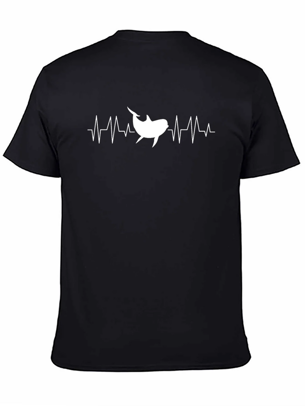 Shark Heartbeat Graphic T-Shirt - Black Cotton Tee