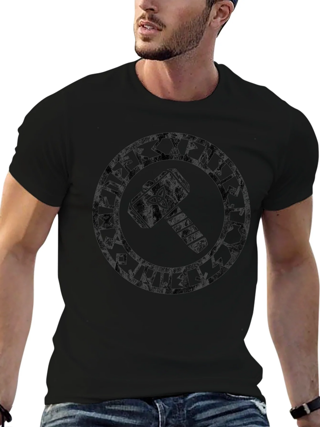 Viking Mjolnir T-Shirt - Black