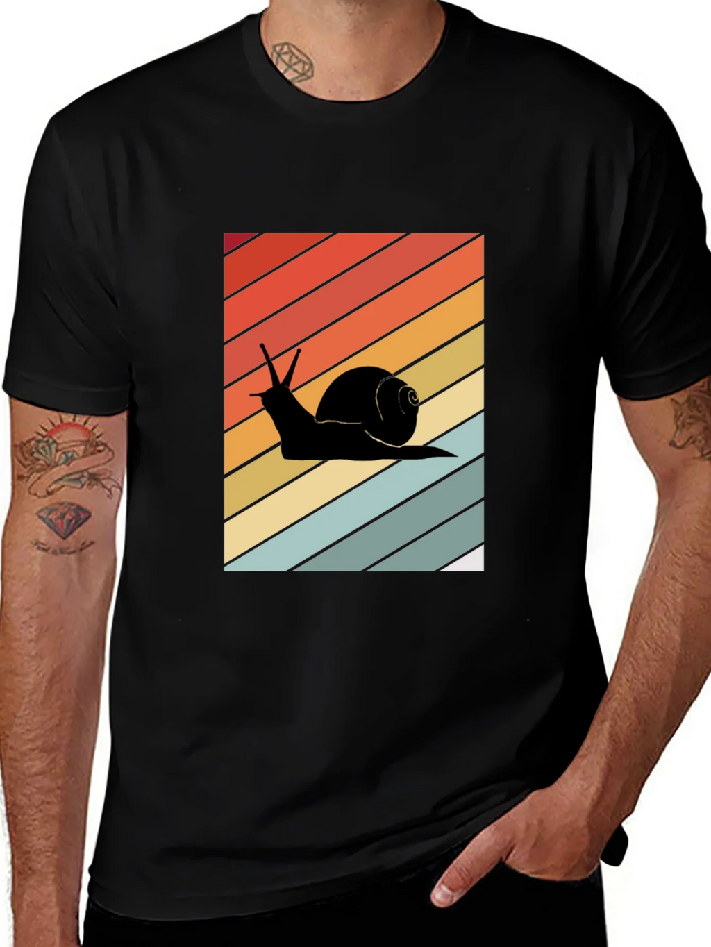 Retro Snail Graphic Tee - Unisex Cotton Blend T-Shirt