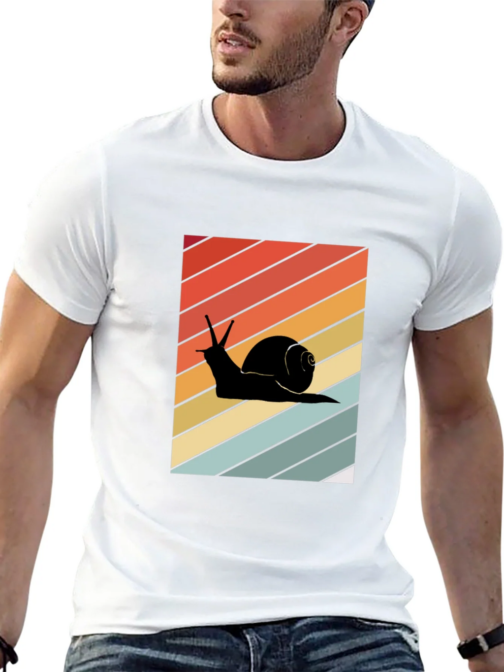 Retro Snail Graphic Tee - Unisex Cotton Blend T-Shirt