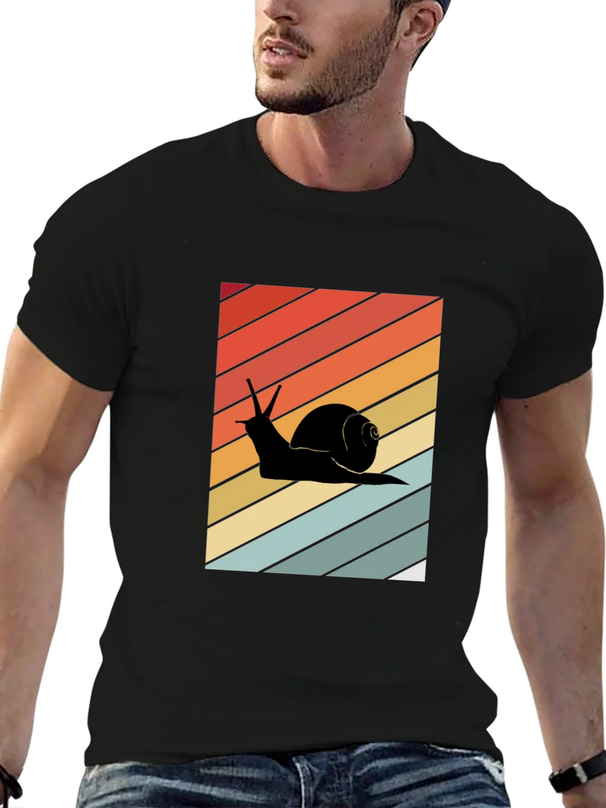 Retro Snail Graphic Tee - Unisex Cotton Blend T-Shirt