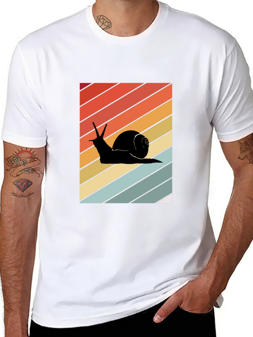 Retro Snail Graphic Tee - Unisex Cotton Blend T-Shirt
