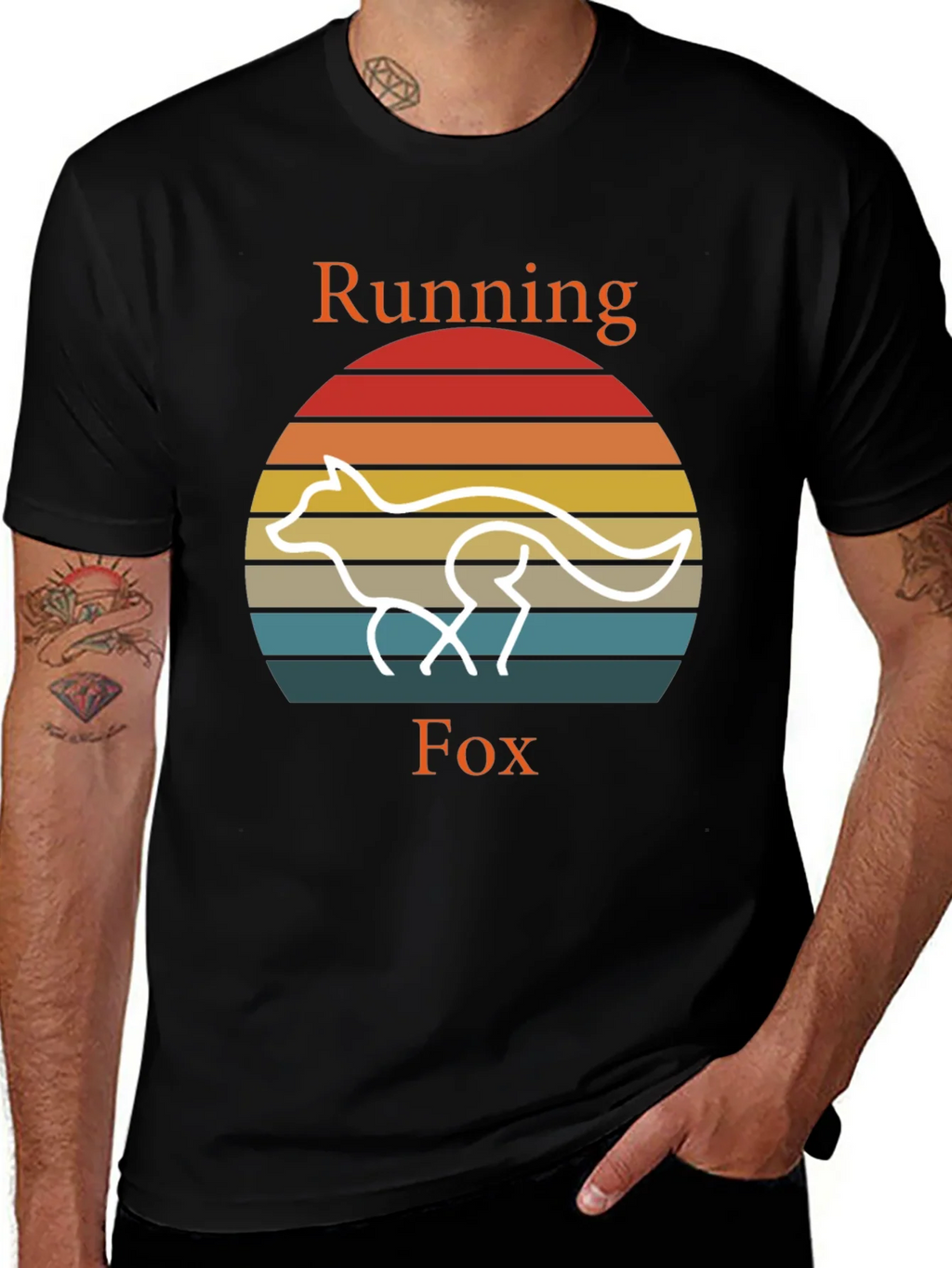 Running Fox T-Shirt Retro Style Tee